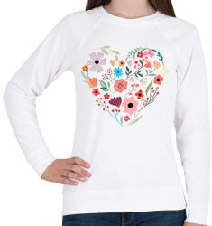 printfashion Virág szív - Női pulóver - Fehér (6537645)