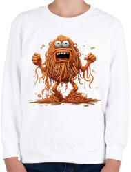 printfashion Spagetti szörny - Gyerek pulóver - Fehér (14731234)