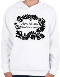 printfashion Nem bírom tovább geci - Gyerek kapucnis pulóver - Fehér (16666644)