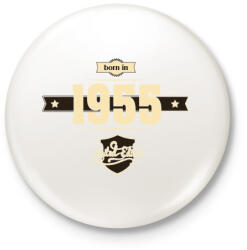 printfashion born-in-1955-cream-choco - Kitűző, hűtőmágnes - Fehér (3076823)