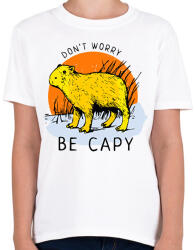 printfashion Dont worry be capy - Gyerek póló - Fehér (15650514)