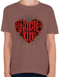 printfashion Rock on - Gyerek póló - Mogyoróbarna (63328)