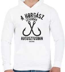 printfashion A horgász legendák - Férfi kapucnis pulóver - Fehér (5002925)