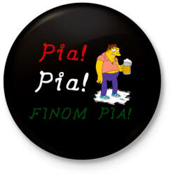 printfashion PIA PIA FINOMPIA - Kitűző, hűtőmágnes - Fekete (3096730)