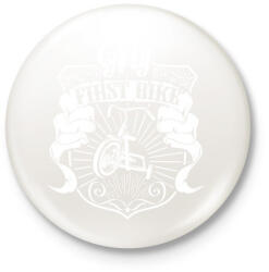 printfashion Az első biciklim - Kitűző, hűtőmágnes - Fehér (3074491)