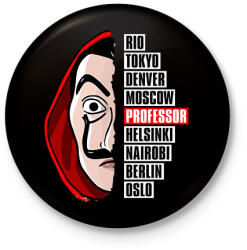 printfashion A nagy pénzrablás - La Casa de Papel - Money Heist - Kitűző, hűtőmágnes - Fekete (5735466)