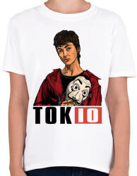 printfashion A nagy pénzrablás - TOKIO - Gyerek póló - Fehér (4770827)