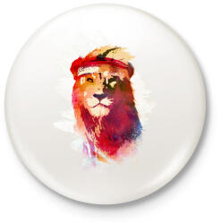 printfashion Gym lion - Kitűző, hűtőmágnes - Fehér (3074722)