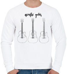 printfashion Acoustic guitar - Férfi pulóver - Fehér (6376462)
