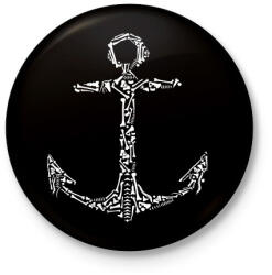 printfashion Csonthorgony - Kitűző, hűtőmágnes - Fekete (3092397)