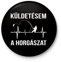 printfashion Küldetésem a horgászat - Kitűző, hűtőmágnes - Fekete (3094914)