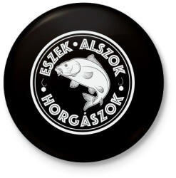 printfashion EszekAlszokHorgaszokFeher-06 - Kitűző, hűtőmágnes - Fekete (5254135)