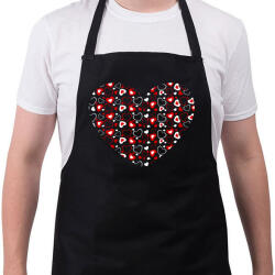 printfashion Szívek - Kötény - Fekete (4927393)