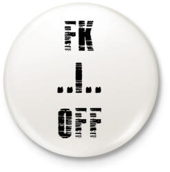 printfashion FK OFF - Kitűző, hűtőmágnes - Fehér (3075445)