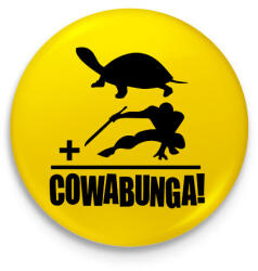 printfashion Cowabunga 2 - Kitűző, hűtőmágnes - Sárga (6974252)