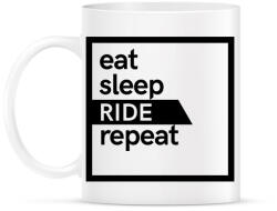 printfashion Eat sleep ride repeat - Bögre - Fehér (1641746)