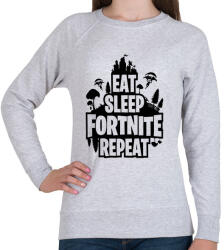printfashion Eat Sleep Fortnite Repeat Style - Fekete - Női pulóver - Sport szürke (1552353)