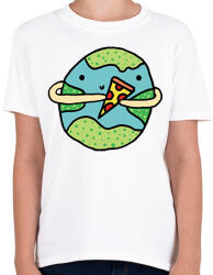 printfashion Pizzearth! - Gyerek póló - Fehér (2284738)