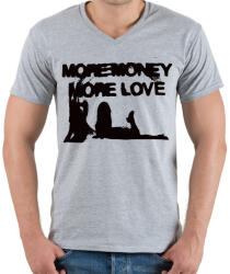 printfashion More Money More Love - Férfi V-nyakú póló - Sport szürke (16559001)