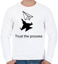 printfashion Trust the process - Férfi pulóver - Fehér (16753262)