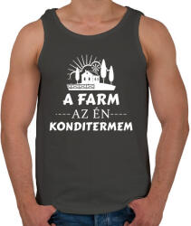 printfashion A farm az én konditermem - Férfi atléta - Sötétszürke (1673573)