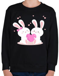 printfashion Nyuszi Love - Gyerek pulóver - Fekete (2190754)