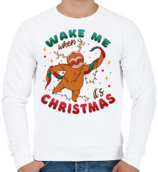printfashion Karácsonyi lajhár - Férfi pulóver - Fehér (5569145)