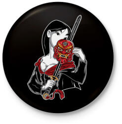 printfashion Kínai hercegnő - Kitűző, hűtőmágnes - Fekete (3090719)