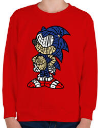 printfashion Kék süni - Gyerek pulóver - Piros (72500)