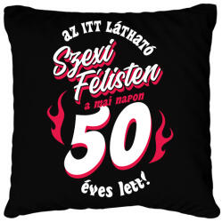 printfashion Szexi Szülinapos Félisten sötétre 50 - Párnahuzat, Díszpárnahuzat - Fekete (14833456)