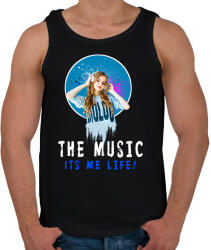 printfashion THE MUSIC ITS ME LIFE - Férfi atléta - Fekete (1711386)