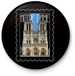 printfashion Notre Dame - Kitűző, hűtőmágnes - Fekete (7426955)