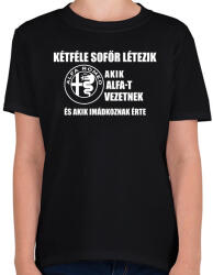 printfashion Kétféle Alfa Sofőr - Gyerek póló - Fekete (1663440)