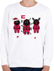 printfashion Squid game - karácsony - Merry Squidmas - Gyerek pulóver - Fehér (5541916)