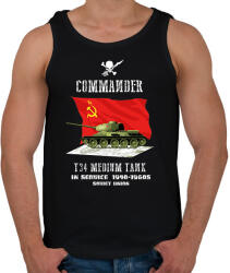 printfashion t34-commander - Férfi atléta - Fekete (2671933)