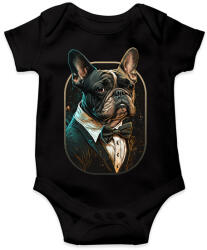 printfashion Francia Bulldog öltönyben - Baba Body - Fekete (12606602)