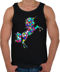 printfashion Színes egyszarvú - Férfi atléta - Fekete (1864442)