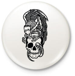 printfashion Skull&Eagle - Kitűző, hűtőmágnes - Fehér (3088056)