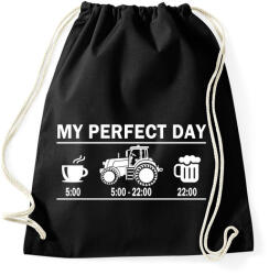 printfashion Tökéletes nap egy traktorosnak - Sportzsák, Tornazsák - Fekete (1195897)