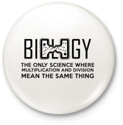 printfashion BIOLOGY - Kitűző, hűtőmágnes - Fehér (3075058)
