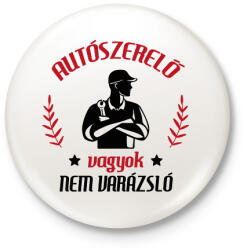 printfashion Autószerelő vagyok - Kitűző, hűtőmágnes - Fehér (13775763)