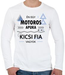 printfashion Én egy motoros apuka kicsi fia vagyok - Férfi hosszú ujjú póló - Fehér (6367230)