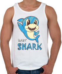 printfashion Bébi cápa - baby shark - Férfi atléta - Fehér (4751381)