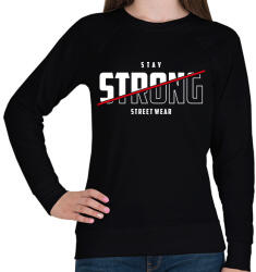 printfashion Stay Strong - Női pulóver - Fekete (2884321)