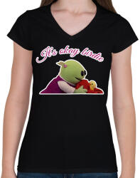 printfashion It's okay birdie - Női V-nyakú póló - Fekete (16252881)