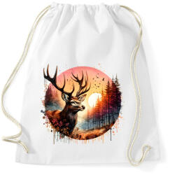 printfashion Szarvas - erdei naplemente - ajándék vadászoknak - Sportzsák, Tornazsák - Fehér (15377580)