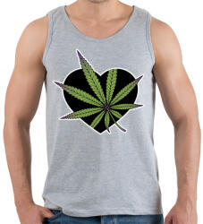 printfashion cannabis heart-01 - Férfi atléta - Sport szürke (5387833)