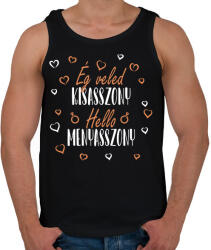 printfashion Ég veled Kisasszony (fehér) - Férfi atléta - Fekete (7263220)