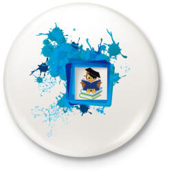 printfashion tanuló bagoly - Kitűző, hűtőmágnes - Fehér (3080025)