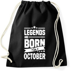 printfashion A legendák októberben születnek - Sportzsák, Tornazsák - Fekete (365059)